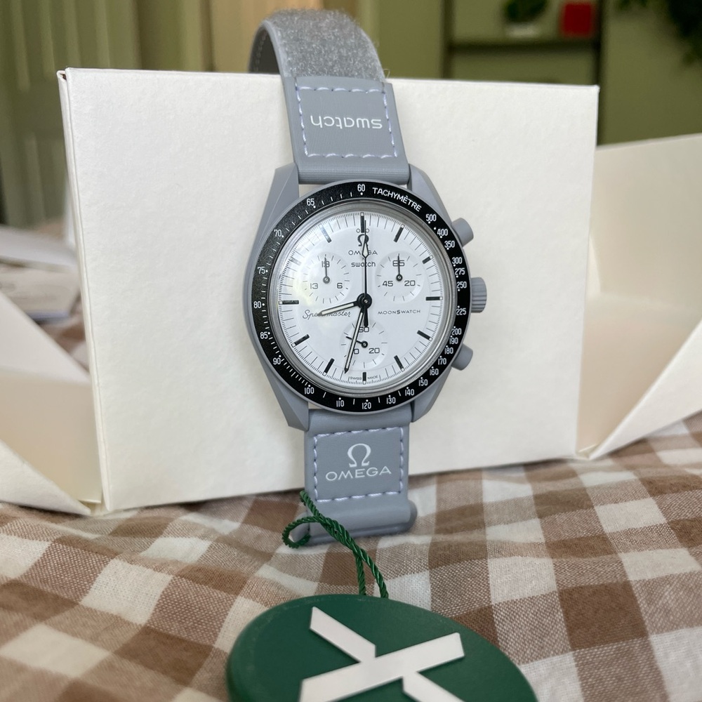 Omega x Swatch MoonSwatch 1965 – Gray/White – Brand New, StockX Verified